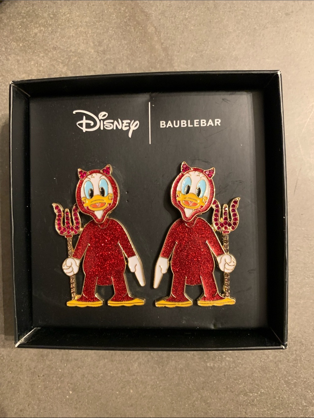 Disney Baublebar Donald Duck Devil Earrings – Halloween Collection Rare